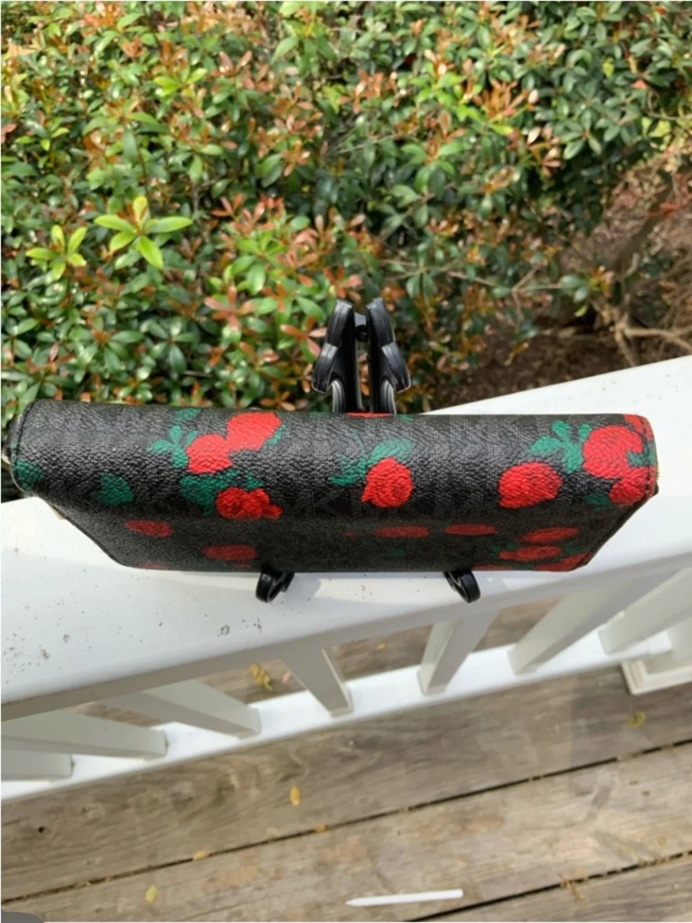 Michael Kors Black Wallet with Red Floral Print NWOT - Picture 6 of 10